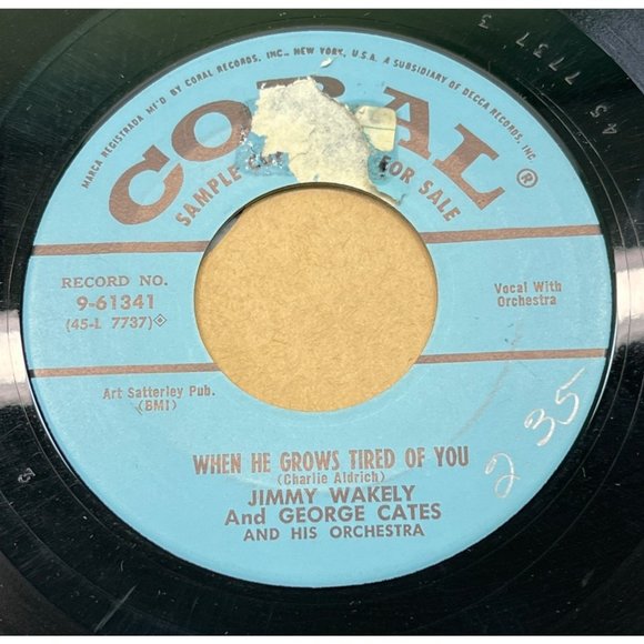 Jimmy Wakely Let's Walk Into the Future / When He Grows Tired of You 45 Promo - Picture 2 of 4